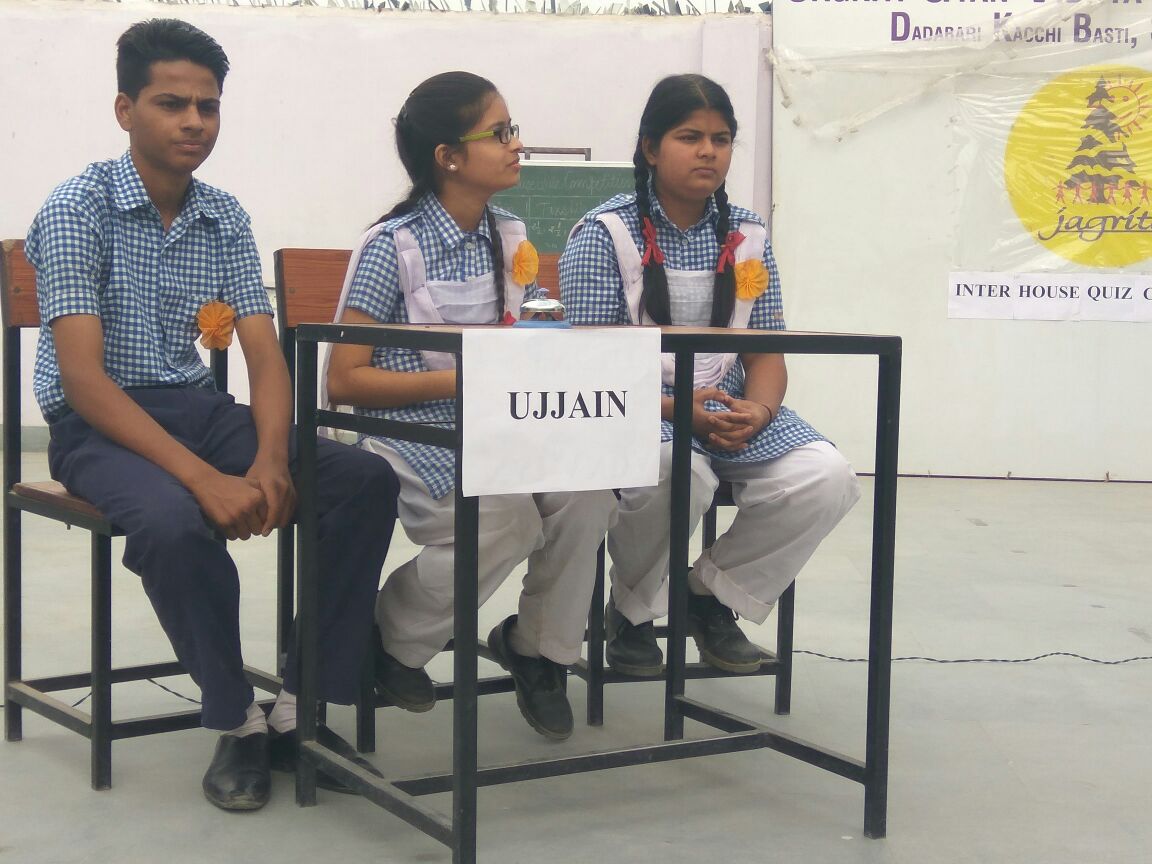 An Inter House Quiz Competition was held at Jagriti Gyan Vidhya Mandir School, Sanganer on 18.11.17.Team of three students from each house (Ujjain,  Sanchi, Takshila and Nalanda) participated in this inter house Quiz Competition. In furtherance to it, in future, we will have Inter School Quiz Competition amongst Jagriti Schools.